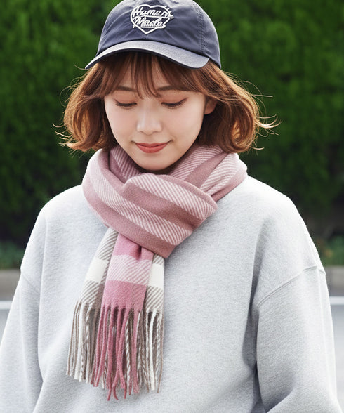 大判チェックマフラー | ストール チェック柄 ブランケット ポンチョ メンズ レディース ユニセックス 男女兼用 ペア クリスマス バレンタイン プレゼント ギフト 通勤 通学 秋冬