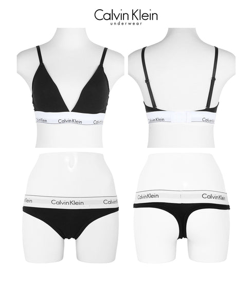 カルバンクライン Calvin Klein Modern Cotton レディース ブラ&Tバック 上下セット【メール便】|下着 アンダーウェア セットアップ おしゃれ 人気 クリスマス プレゼント 彼女