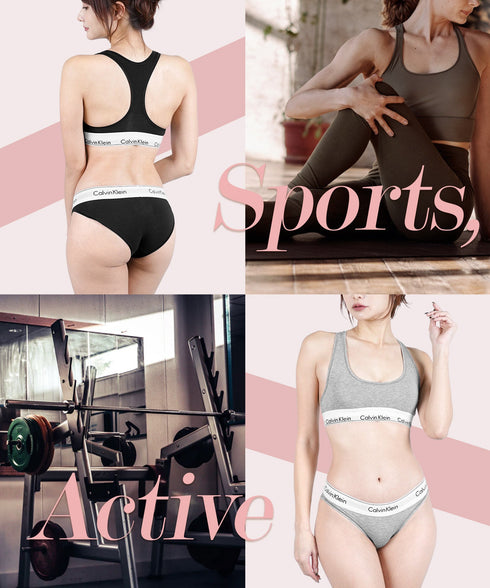 カルバンクライン Calvin Klein 【ニップレス付き】Modern Cotton レディース ブラ&ショーツ 上下セット 人気 アンダーウェア 下着 セットアップ【メール便】