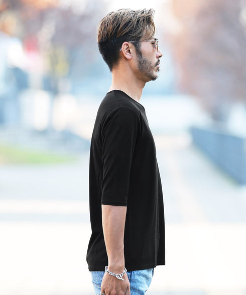 TRクルーネック五分袖Tシャツ │ メンズ Tシャツ 五分袖 半袖 クルーネック TR素材 伸縮性 ストレッチ きれいめ シンプル 無地 快適 涼しい 夏 夏服 カジュアル デイリー