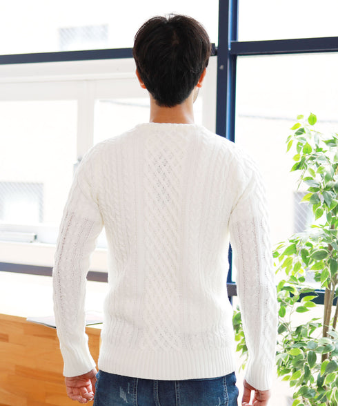 マルチネックフィッシャーマンニット