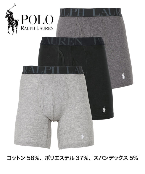 ポロ ラルフローレン POLO RALPH LAUREN 【3枚セット】3 CLASSIC FIT COTTON LONG LEG メンズ ロングボクサーパンツ 下着 おしゃれ 人気 プレゼント 彼氏 父の日