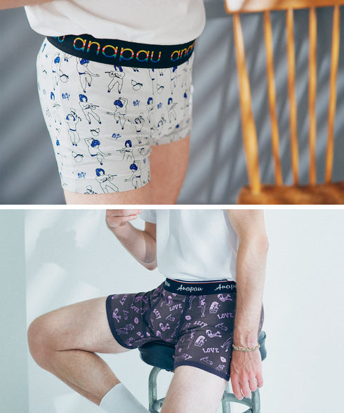 アナパウ Anapau Anapau メンズボクサーパンツ 【メール便】|下着 おしゃれ 人気 クリスマス プレゼント 彼氏