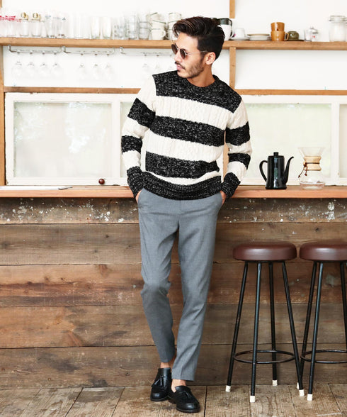 マルチネックフィッシャーマンニット