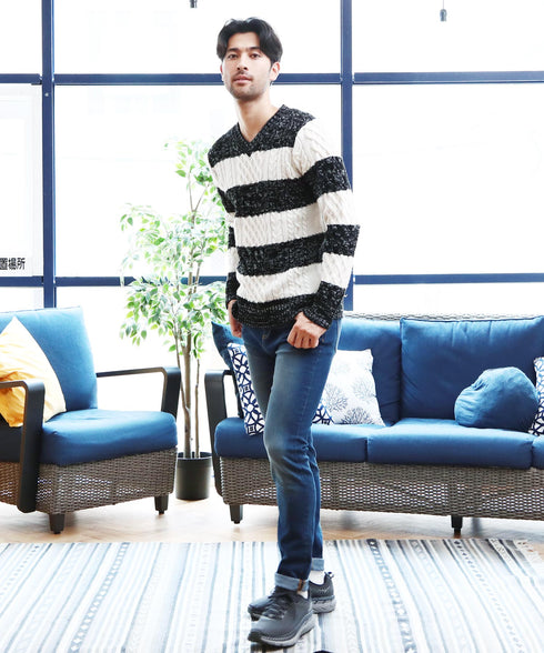 マルチネックフィッシャーマンニット