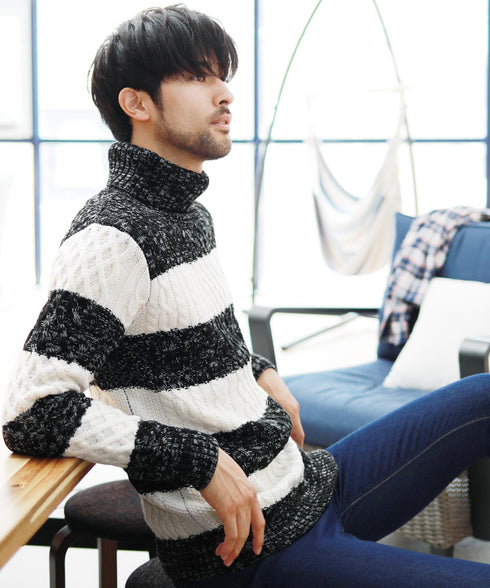 マルチネックフィッシャーマンニット