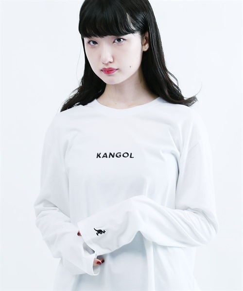 KANGOL　クルーネックロンT(ホワイトa-XL)