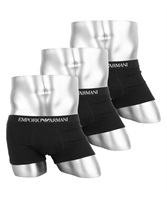 EMPORIO ARMANI エンポリオアルマーニ ローライズ ボクサーパンツ メンズ パンツ 男性 下着 ブランド 3枚組セット 父の日 プレゼント(1.ブラック×ブラック×ブラック-海外S(日本M相当))