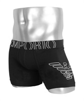 EMPORIO ARMANI エンポリオアルマーニ ボクサーパンツ メンズ パンツ 男性 下着 ブランド STRETCH COTTON BOXER 彼氏 夫 息子 プ 父の日 プレゼント(1.ブラック-海外S(日本M相当))