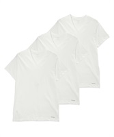 Calvin Klein カルバンクライン 3枚セット メンズ 半袖 Tシャツ ギフト プレゼント 下着 ラッピング無料(6.Vホワイトセット-海外S(日本M相当))