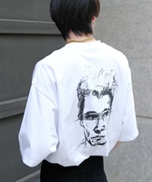 マルチプリントTシャツ│メンズ ユニセックス バックプリントTシャツ 韓国系ファッション ビッグサイズ ルーズフィット wear wearista(g ホワイト-M)