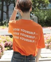 マルチプリントTシャツ│メンズ ユニセックス バックプリントTシャツ 韓国系ファッション ビッグサイズ ルーズフィット wear wearista(a オレンジ-M)