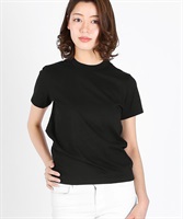 【メール便】Hanes/ヘインズ Compact Fit レディース クルーネック 半袖 Tシャツ(ブラック-M)