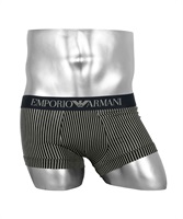 EMPORIO ARMANI/エンポリオ アルマーニ メンズ ローライズボクサーパンツ 高級 ブランド 下着 綿 かっこいい おしゃれ チェック 格子柄 父の日 プレゼント(3.マリンストライプ-海外S(日本M相当))
