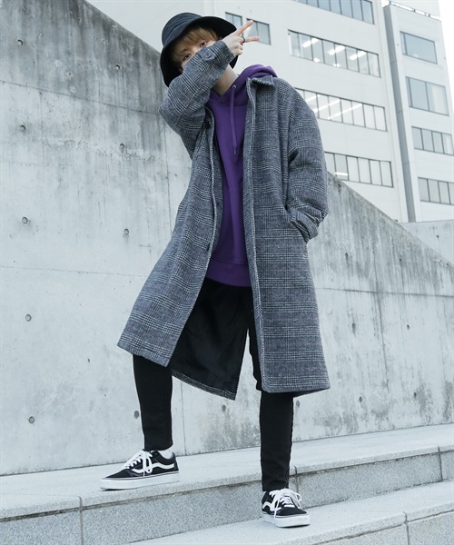 先染めシャギーオーバーステンコート│GOC メンズ 韓国系ファッションSPSA(モノトーングレン-L)