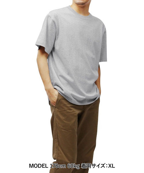 【メール便】Hanes/ヘインズ BEEFY ビーフィー メンズ クルーネック 半袖 Tシャツ かっこいい 綿100％ 男女兼用 無地 彼氏 夫 息子 プレゼント 通販(H5180)(2.ヘザーグレー-XS)