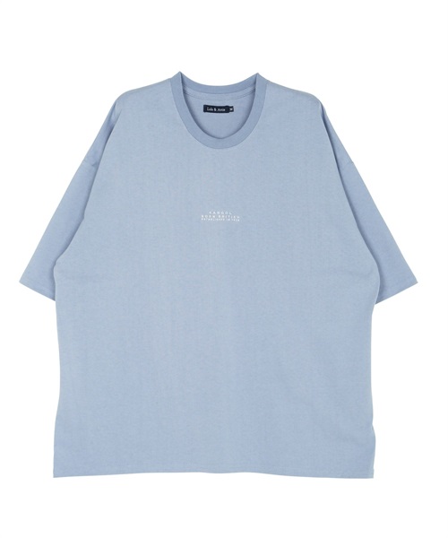 KANGOL別注オーバーサイズ刺繍ロゴTシャツ(aブルー-M)