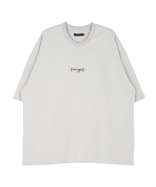 KANGOL別注オーバーサイズ刺繍ロゴTシャツ(bナチュラル-M)