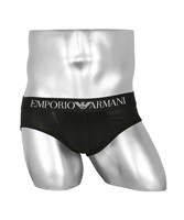 EMPORIO ARMANI/エンポリオ アルマーニ CORE LOGO メンズ ブリーフ 下着 シンプル ロゴ ワンポイント 彼氏 夫 息子 通販 父の日 プレゼント(1.ブラック-海外S(日本M相当))