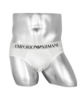 EMPORIO ARMANI/エンポリオ アルマーニ CORE LOGO メンズ ブリーフ 下着 シンプル ロゴ ワンポイント 彼氏 夫 息子 通販 父の日 プレゼント(2.ホワイト-海外S(日本M相当))