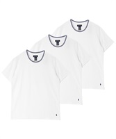 POLORALPHLAUREN ポロラルフローレン 3枚セット MINI TERRYメンズ クルーネック 半袖 Tシャツ ギフト プレゼント 男性 ラッピング無料(2.ホワイトセット-海外S(日本M相当))