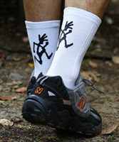 日本製 GRAMICCI LOGO PRINT SOCKS│グラミチ ソックス 靴下 ヒールロゴ ブラック ホワイト 黒 白 アウトドア【クーポン対象外】(ロゴホワイト-フリーサイズ)