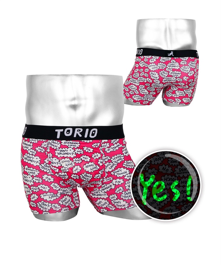 トリオ TORIO トリオ メンズ ボクサーパンツ【メール便】(YESNO吹出しピンク-XL)