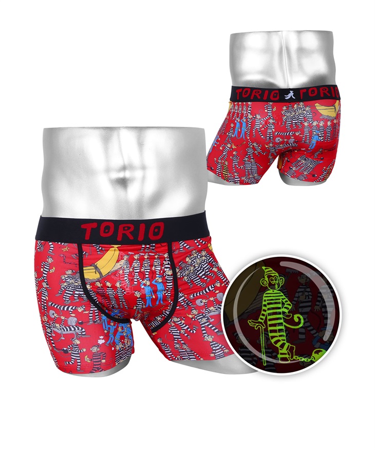 トリオ TORIO トリオ メンズ ボクサーパンツ2 ギフト ラッピング無料 おしゃれ かわいい かっこいい おもしろ キャラクター キャラ アニマル柄 動物(1.プリズン-XL)