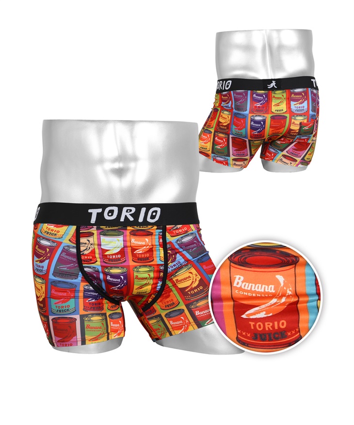 トリオ TORIO トリオ メンズ ボクサーパンツ2 ギフト ラッピング無料 おしゃれ かわいい かっこいい ツルツル おもしろ 芸能人 愛用  キャラクター キャラ(8.ポップバナナ缶-M)