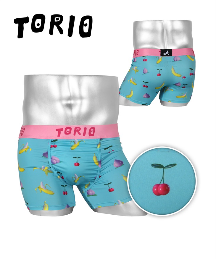 トリオ TORIO トリオ メンズ ボクサーパンツ2 ギフト ラッピング無料 おしゃれ かわいい かっこいい ツルツル おもしろ 芸能人 愛用  キャラクター キャラ(11.3Dフルーツ-M)