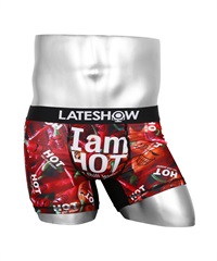 レイトショー LATESHOW メンズ ボクサーパンツ ギフト ラッピング無料 おしゃれ かわいい ツルツル 速乾 アニマル柄 迷彩 カモ ロゴ ワンポイント(6.TOOHOT-M)