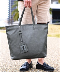 カラー トートバッグ  | メンズ レディース ビジネス 旅行 鞄 合皮 フェイクレザー 大容量 (スラブ-フリーサイズ)