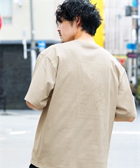 KANGOL(カンゴール) ブランド別注刺繍ロゴTシャツ(グレージュc-S)