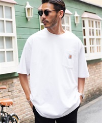 CARHARTT（カーハート）　ポケットTシャツ│メンズ ポケT ビッグTシャツ 大きいサイズ XXL 胸 ワンポイント ブランド(White-S)