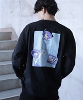 USAコットンマルチプリントロンTシャツ│GOC 韓国系ファッション ジーオーシー メンズ ロンT ロングスリープ プリントTシャツ(i ブラック-M)