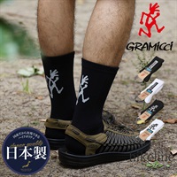日本製 GRAMICCI LOGO PRINT SOCKS│グラミチ ソックス 靴下 ヒールロゴ ブラック ホワイト 黒 白 アウトドア【クーポン対象外】