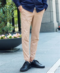 チノスキニーパンツ |  メンズ スキニー チノ ボトムス テーパード  男性 ファッション シンプル ズボン(ベージュ-S)
