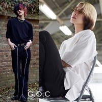 G.O.C(ジーオーシー)オーバーサイズコットンデイリーユースクルーネックTシャツ│メンズ ユニセックス ビッグシルエット タックイン 韓国系ファッション 人気