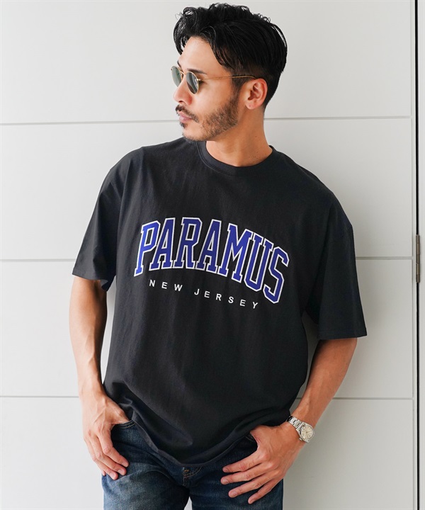 PARAMUS(パラマス) カレッジロゴTシャツ(ブラック-フリーサイズ)