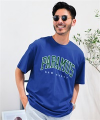 「PARAMUS」カレッジロゴTシャツ(ブルー-フリーサイズ)