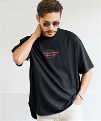 フロントプリントTシャツ(ブラック-M)
