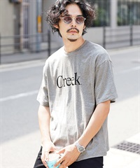 CreekプリントロゴTシャツ(グレー-フリーサイズ)