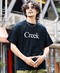 CreekプリントロゴTシャツ(ネイビー-フリーサイズ)