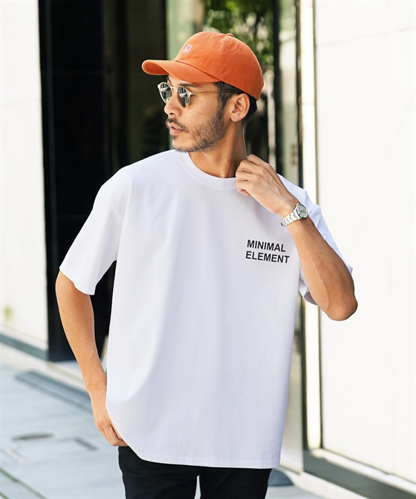 MINIMALELEMENTプリントロゴTシャツ(ホワイト-フリーサイズ)