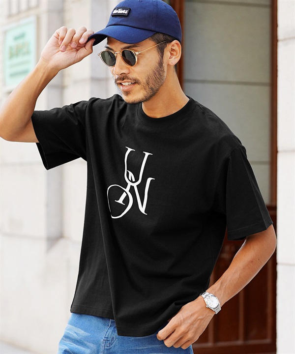 UNOプリントTシャツ(ブラック-フリーサイズ)