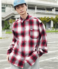 Cal Top Long Sleeve Shirts(RED×WHITE-S)