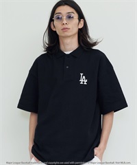 MLB(メジャーリーグベースボール) 別注半袖ポロシャツ 【クーポン対象外】(ドジャースブラック-フリーサイズ)