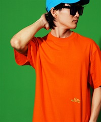 EF DOM TO DO(イーエフダムトゥードゥー)ロゴ刺繍 Tシャツ 半袖 ショートスリーブTEE(オレンジ-L)