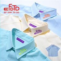EF DOM TO DO(イーエフダムトゥードゥー)ラグラン オックスシャツ 半袖 セットアップ オーバー ロゴ刺繍 ワンポイント