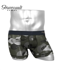グレイブボールト Gravevault LEOPARD TRIBE CHECK Camouflage BORDER メンズ  ショート ボクサーパンツ 【メール便】(カモフラージュグレー-S)